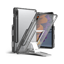 Ozzzo ringke fusion combo outstanding etui rigide pour tablette samsung galaxy tab s7 11'' + support pliable autocollant gris (fc475r40)