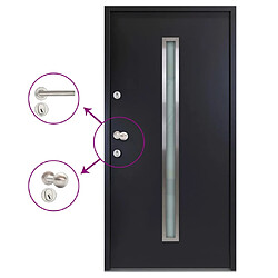 vidaXL Porte d'entrée aluminium anthracite 90x200 cm