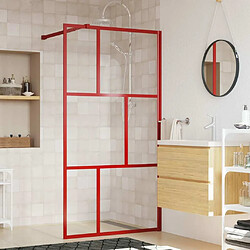 Maison Chic Paroi de douche | Écran de douche | Cloison de douche avec verre ESG transparent rouge 115x195 cm -GKD23242