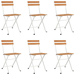 Acheter Maison Chic Table de bistro pliable et chaises d'extérieur 7 pcs,Ensemble de bistro de jardin pour relax bois d'acacia solide et acier -GKD324000