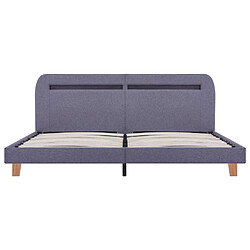 Maison Chic Lit adulte - Cadre de lit avec LED,Structure du lit Contemporain Gris clair Tissu 160 x 200 cm -MN51299 pas cher