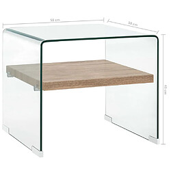 ComfortXL Table Basse Clair 50 X 50 X 45 Cm Verre Trempé pas cher