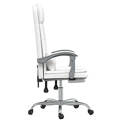 Avis vidaXL Fauteuil de massage inclinable de bureau Blanc Similicuir