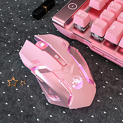 Universal Souris sans fil bluetooth fille mignonne rose jeu silencieux souris rechargeable ordinateur de bureau jeux mécaniques 2400dpi souris rétroéclairée