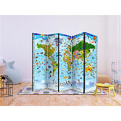 Artgeist Paravent - World Map for Kids II [Room Dividers] [225x172]