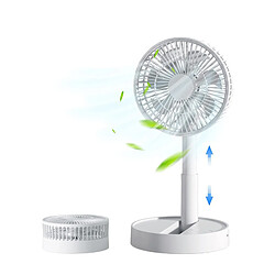 Ventilateur Pliant Télescopique USB Ventilateur électrique de Bureau Portable, Rechargeable, 4 Vitesses Réglables, Adapté à la Maison, au Bureau et aux Voyages, Blanc