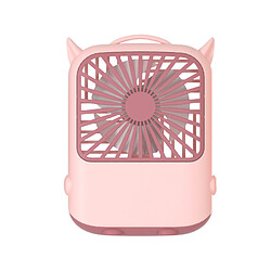 (Rose) Mini Pales de Ventilateur de Charge Portatives Usb Style de Dessin Animé de Conception de Cou Suspendu Portable