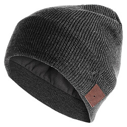 Bonnet chaud à la mode avec écouteur sans fil bluetooth avec microphone - gris foncé