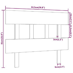 vidaXL Tête de lit Noir 93,5x3x81 cm Bois massif de pin pas cher