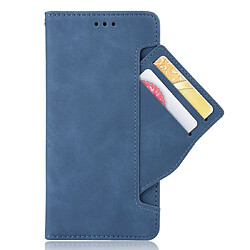 Wewoo Housse Coque Étui en cuir de style portefeuille skin veau pour Asus Zenfone 6 ZS630KLavec fente carte séparée bleu