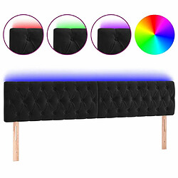 Maison Chic Tête de lit scandinave à LED,meuble de chambre Noir 200x7x78/88 cm Velours -MN95239