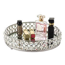 2x Plateau De Vanité En Cristal Reflété Décoratif Pour Les Plateaux De Maquillage De Bijoux De Parfum