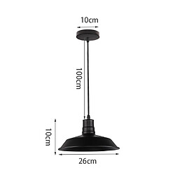 Stoex Lampe À Suspension Rétro en Métal Ø260Mm Suspension Luminaire Vintage Antique E27 Plafonnier Industriel Noir pas cher