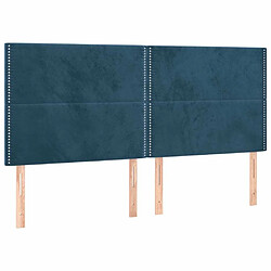 Maison Chic Lot de 4 Têtes de lit design pour chambre - Décoration de lit Bleu foncé 90x5x78/88 cm Velours -MN86088