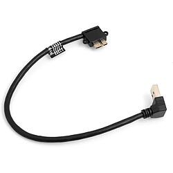 System-S Câble Micro USB 3.0 coudé 90 ° ° Angle coudé vers la Droite vers USB Type A 3.0 vers Le Haut Adaptateur Câble de données et de Chargement 27 cm