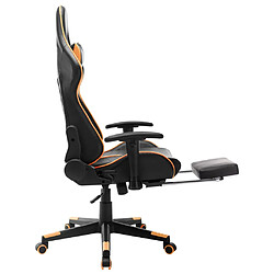 Acheter vidaXL Chaise de jeu avec repose-pied Noir et orange Cuir artificiel