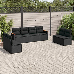 Maison Chic Salon de jardin 8 pcs avec coussins | Ensemble de Table et chaises | Mobilier d'Extérieur noir résine tressée -GKD45708