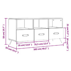 vidaXL Meuble TV blanc 102x36x50 cm bois d'ingénierie pas cher