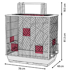 FLAMINGO Cage à perruches Siri 78x48x81,5-100 cm Cuivre