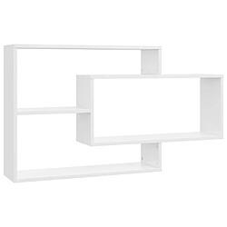 Maison Chic Étagères murales,Étagère Rangement flottate Blanc brillant 104x20x58,5 cm Aggloméré -MN25544