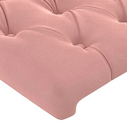 Maison Chic Tête de lit scandinave à LED,meuble de chambre Rose 163x16x118/128 cm Velours -MN56925 pas cher