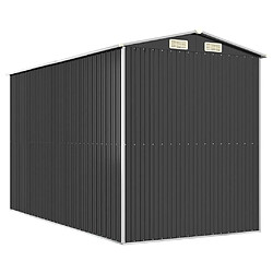 Acheter Helloshop26 Abri de jardin cabane cabanon maison de stockage remise extérieur hangar outils robuste 192 x 357 x 223 cm acier galvanisé anthracite 02_0022198