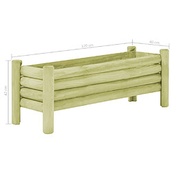 vidaXL Lit surélevé de jardin Bois de pin imprégné 120x40x42 cm pas cher