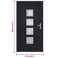 VidaXL Porte d'entrée anthracite 98x190 cm PVC pas cher