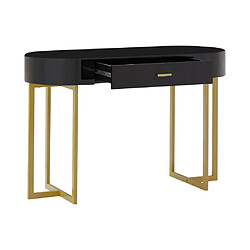 Acheter Bureau console avec 1 tiroir - MDF laqué et métal - Noir et doré - TORELI de Pascal Morabito