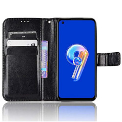 Htdmobiles Housse pour Asus Zenfone 9 5G - etui coque pochette portefeuille + verre trempe - NOIR