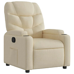 vidaXL Fauteuil inclinable Crème Tissu