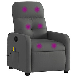 vidaXL Fauteuil de massage inclinable Gris foncé Tissu