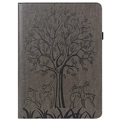 Etui en PU motif cerf et arbre avec support et porte-cartes gris pour votre Xiaomi Pad 5/Pad 5 Pro