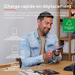 SANAG Redoh Batterie Externe 10000Mah Charge Rapide 20W, Pd 18W Usb-C, Qc 3.0 Usb, 50% Plastiques Recyclés, Câble Inclus, Power Bank Chargeur Iphone, Ipad, Samsung, Xiaomi, Tablette - Bleu