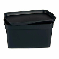 Avis Kipit Boîte de rangement avec couvercle Anthracite Plastique 2,3 L 13,5 x 11 x 20 cm (24 Unités)