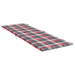 Avis vidaXL Coussin de chaise longue à carreaux rouge 186x58x3 cm