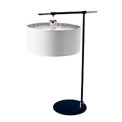 Elstead Lighting Lampe de table avec abat-jour rond, noir, nickel poli