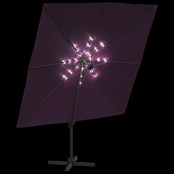 Acheter Helloshop26 Parasol meuble de jardin cantilever à led 400 x 300 cm rouge bordeaux 02_0008169