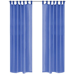 vidaXL Rideau occultant 2 pcs Voile 140 x 225 cm Bleu royal