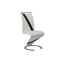 Acheter Vente-Unique Lot de 2 chaises TWIZY - Simili blanc & noir