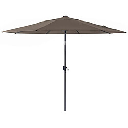 Proloisirs Parasol rond en aluminium 3m Castries gris et taupe.