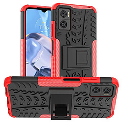 Htdmobiles Coque pour Motorola Moto E22 / E22i - housse etui rigide anti choc + film ecran - ROUGE