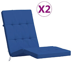 vidaXL Coussins de chaise longue lot de 2 bleu royal tissu oxford