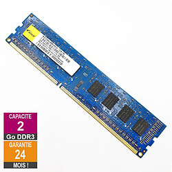 Barrette Mémoire 2Go RAM DDR3 Elixir M2F2G64CB88G4N-DI DIMM PC3-12800U 1Rx8 - Reconditionné