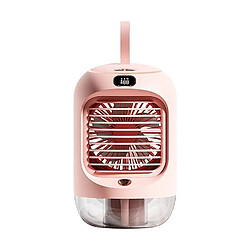 Avis (Rose) Mini Refroidisseur Usb Rechargeable Mini Spray Rotation Portable Avec Affichage Numérique