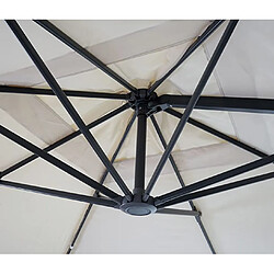 Acheter Decoshop26 Parasol de restauration 3x3m (Ø4,24m) pivotant, polyester aluminium/acier 23kg crème sans pied 04_0003290