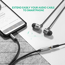 UGREEN Câble Extension Audio Rallonge Jack 3.5mm Mâle vers Femelle avec Embouts Aluminium Compatible avec Casque Ecouteur Haut Parleur Autoradio TV Smartphone Tablette PC MP3 PC Enceinte (2M) pas cher