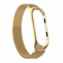 PHONECARE Bracelet Milanese Loop Fermeture Magnétique pour Mi Band 3 - Or