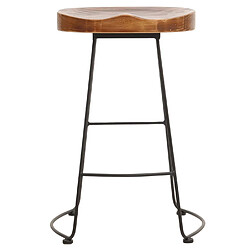 Acheter Mendler Tabouret de bar HWC-N25, chaise de bar tabouret de comptoir tabouret de cuisine, repose-pieds Industrial métal massif-bois structure 3D ~ brun