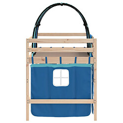 Vidaxl Lit mezzanine enfants avec tunnel bleu 90x200cm bois pin massif pas cher